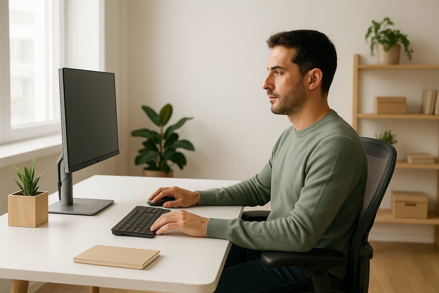Mejor altura y distancia de monitor para un cuello sano